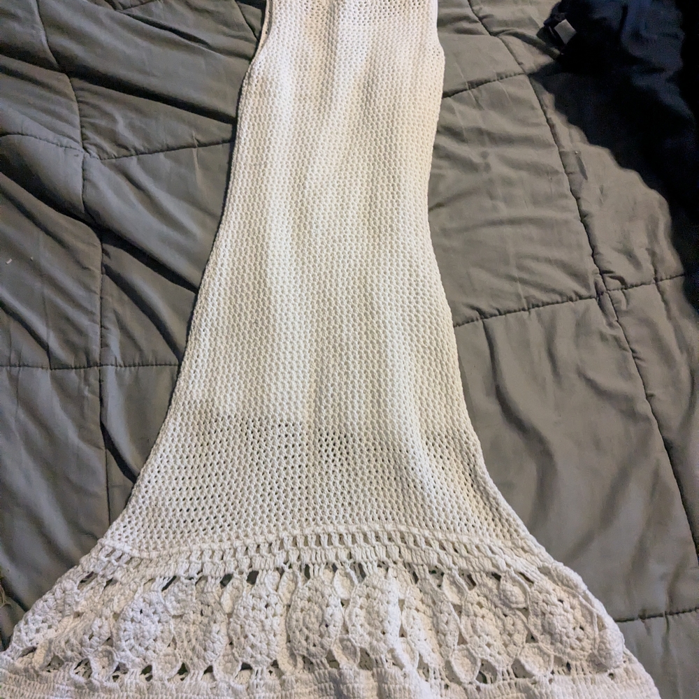 Elegant Cream Crochet Dress